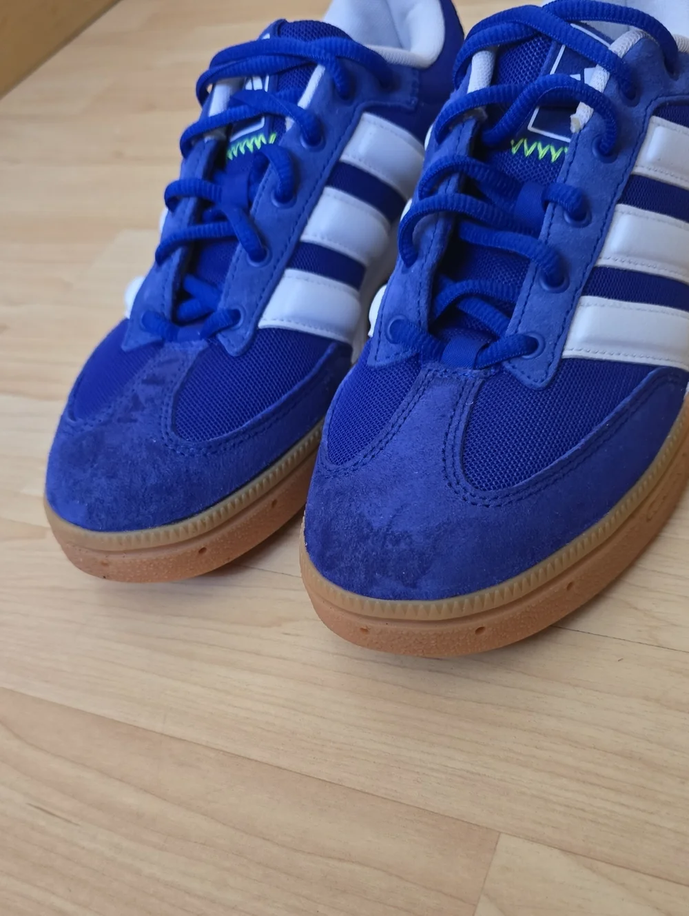 Adidas Men's Handball Spezialist Indoor Lucid Blue/White/Lucid Lemon Size 7.5